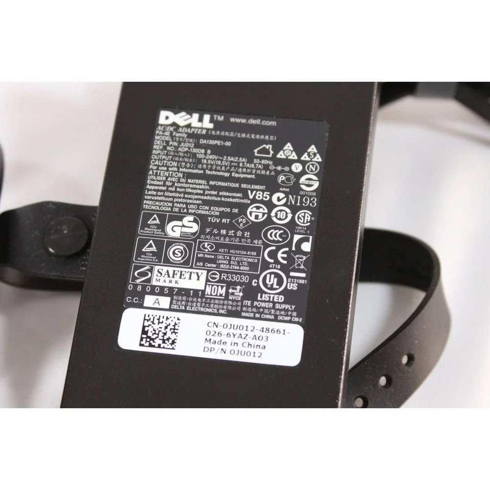 Dell 130W AC Power Adapter Charger PA-4E DA130PE1-00 JU012 19.5V 6.7A Barrel Tip